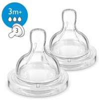 Philips Avent SCF633/27 - Tettarella classica a 3 fori, flusso medio, confezione da 2